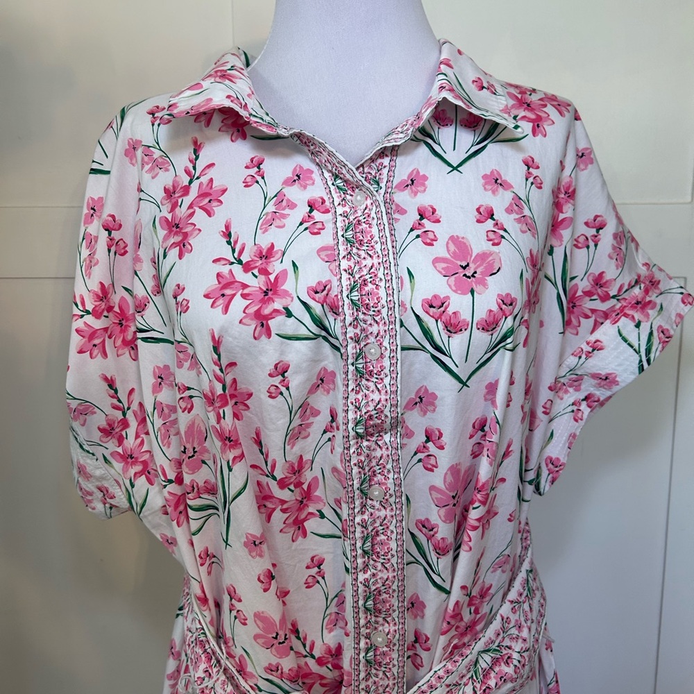 Crown & Ivy Floral Button-Up Shirt Dress XXL - Picture 3 of 12